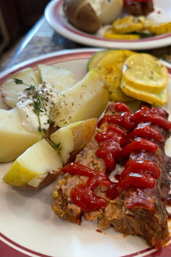 Delicious dinner of meat and potatoes