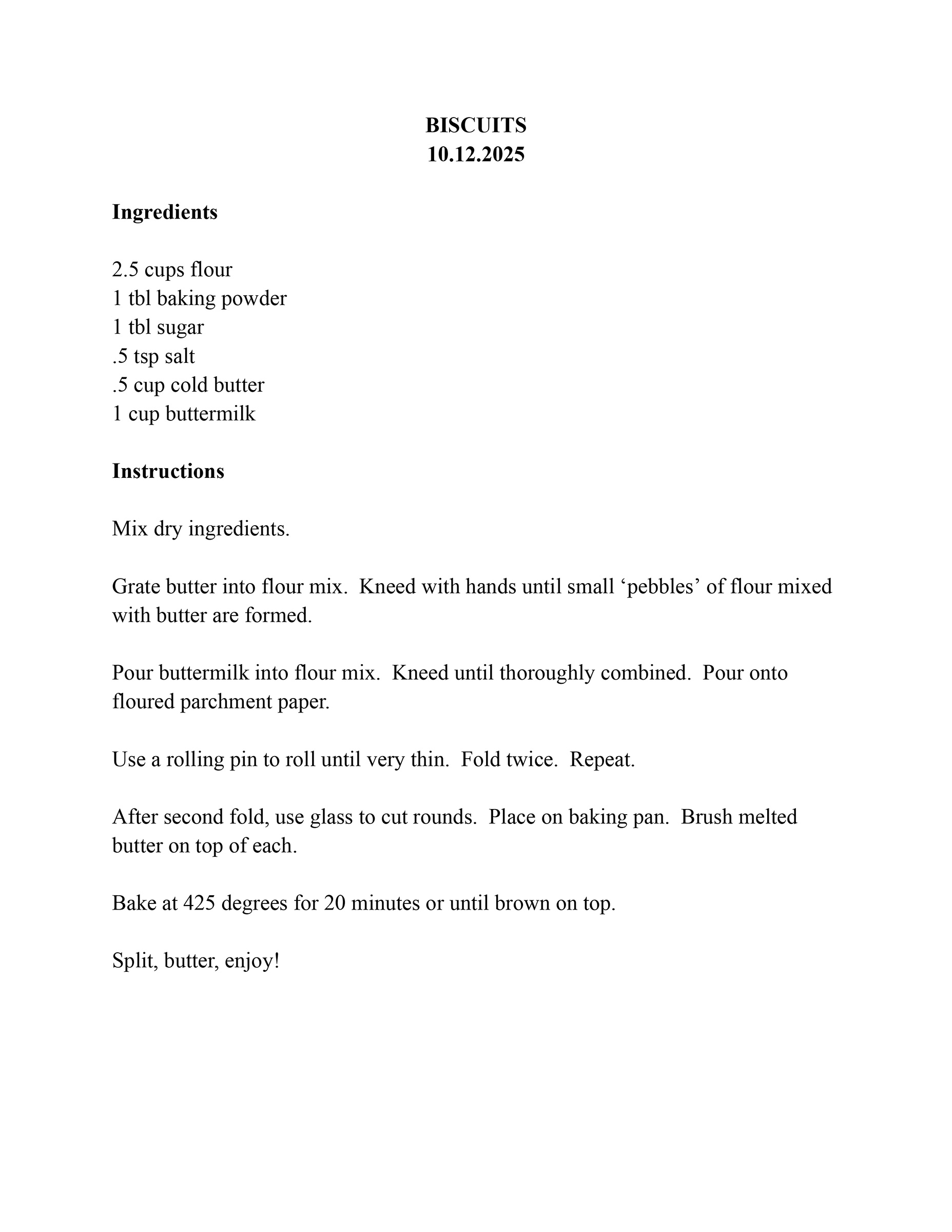 Biscuits Recipe