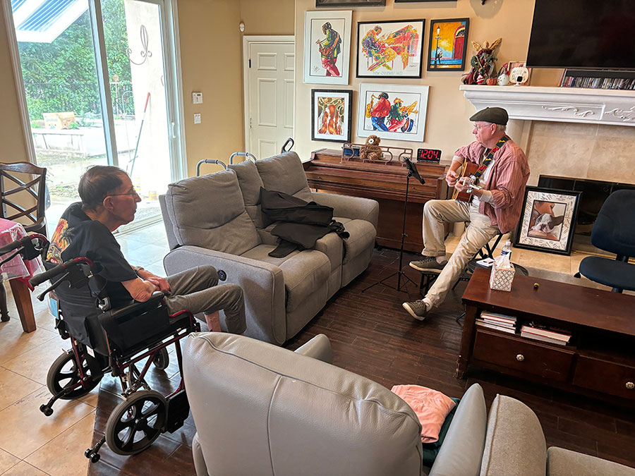 Residents enjoying some music