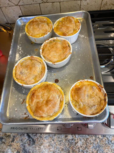 Homemade chicken pot pies